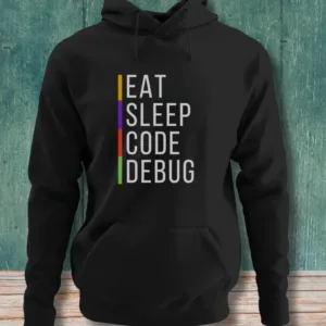 Eat Sleep Code Debug - The Perfect Unisex Hoodie for Coding Geeks