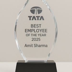 Crystal Flame Award with Black Base