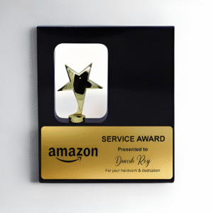 Wood Frame Trophy with Metal Star