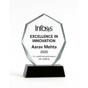 Hexagon Crystal Award with Black Base