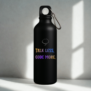 Talk Less, Code More Matte Black Bottle