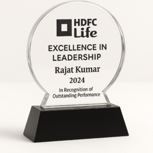 Circle Crystal Award with Black Base