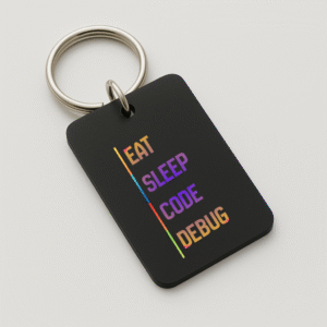 Eat Sleep Code Debug Acrylic Keychain