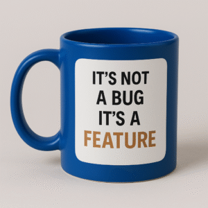 It's Not A Bug, It's A Feature Patch Mug
