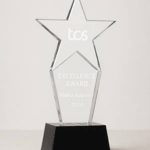 Star Crystal Award with Black Base